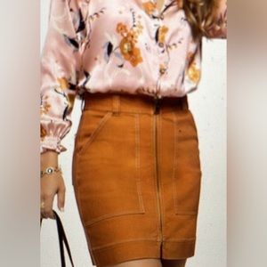 SPARTINA 449 Camel Neutral Denim Canvas A-Line Skirt. Size 6. NWT